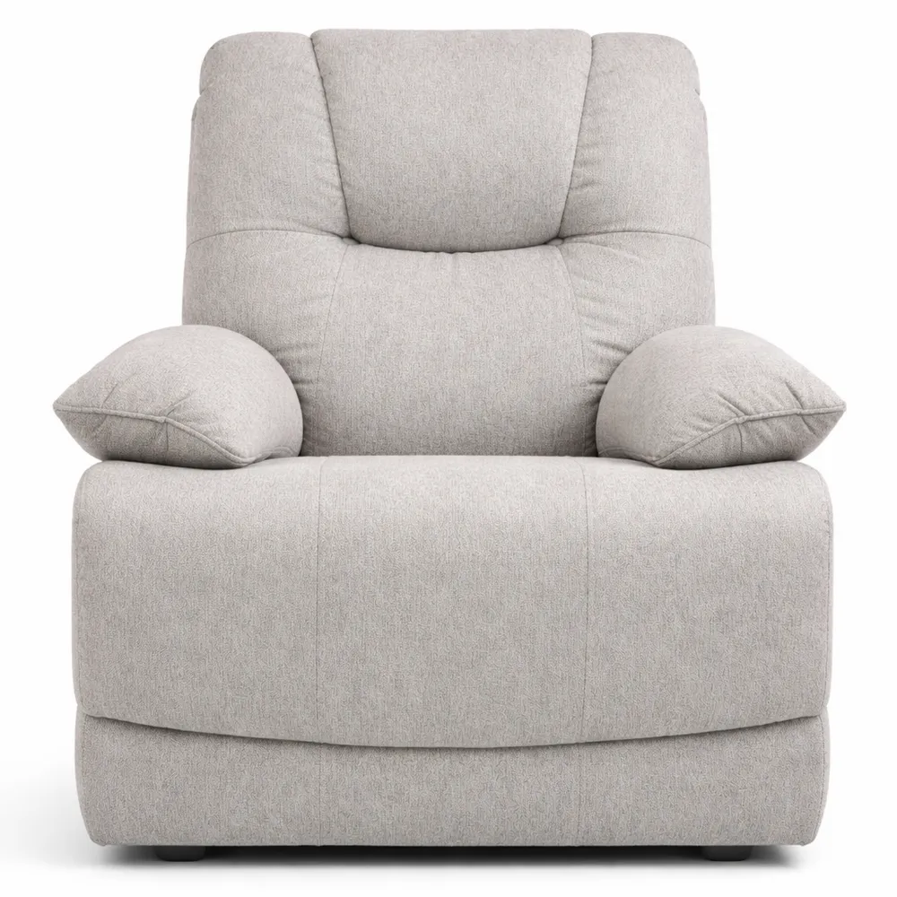 Fauteuil de Relaxation Inclinable avec Repose-Pied en Tissu Gris Clair