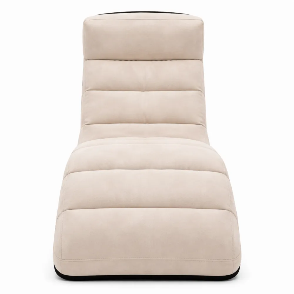 Chaise longue réglable en daim avec oreiller pour intérieur