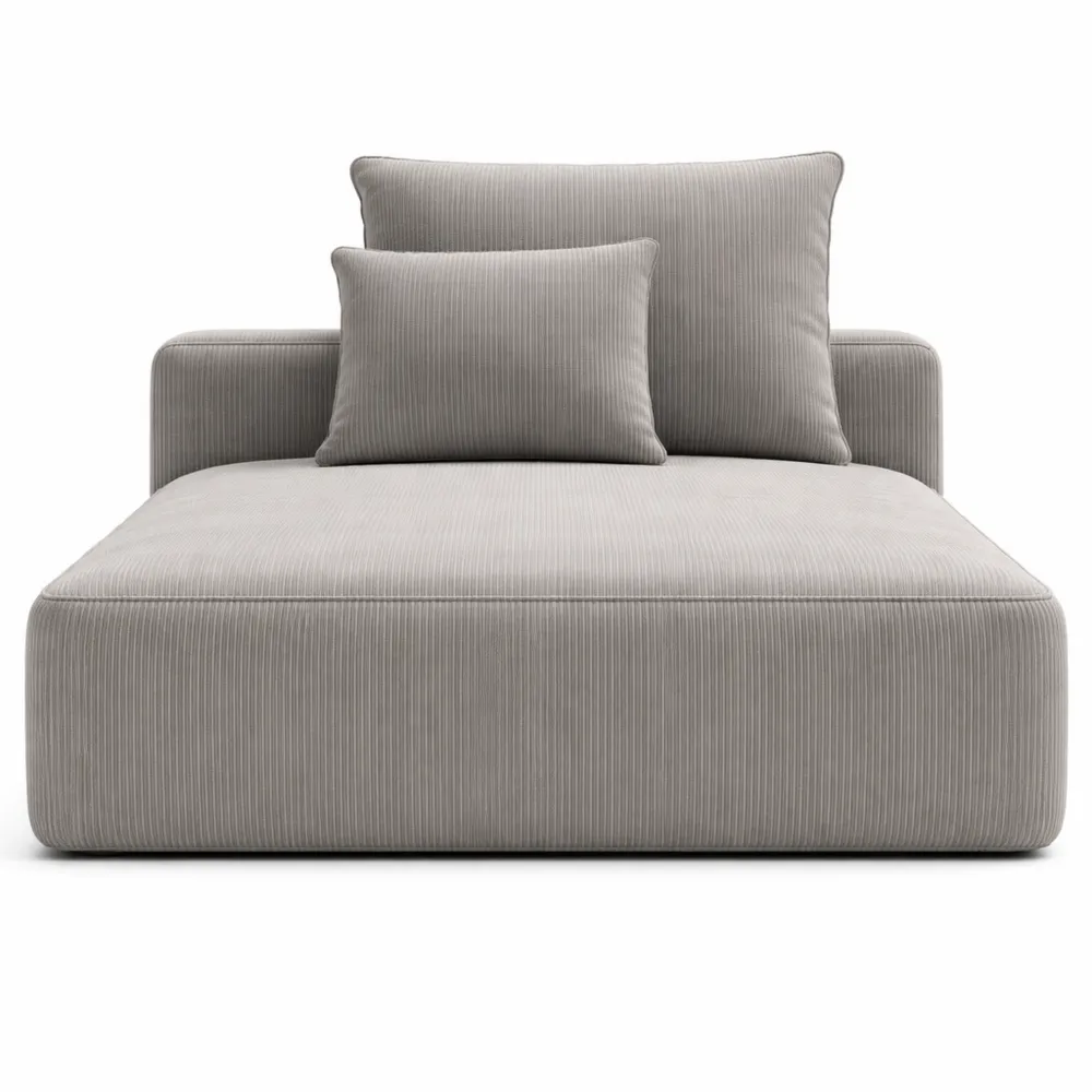 Canapé d'Angle Gauche en Velours Beige