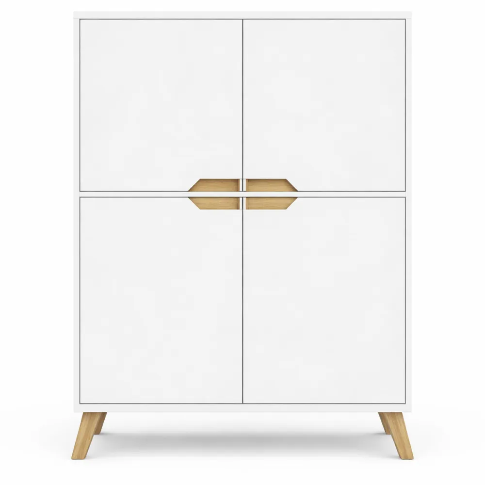 Armoire de Rangement Scandinave à 4 Portes