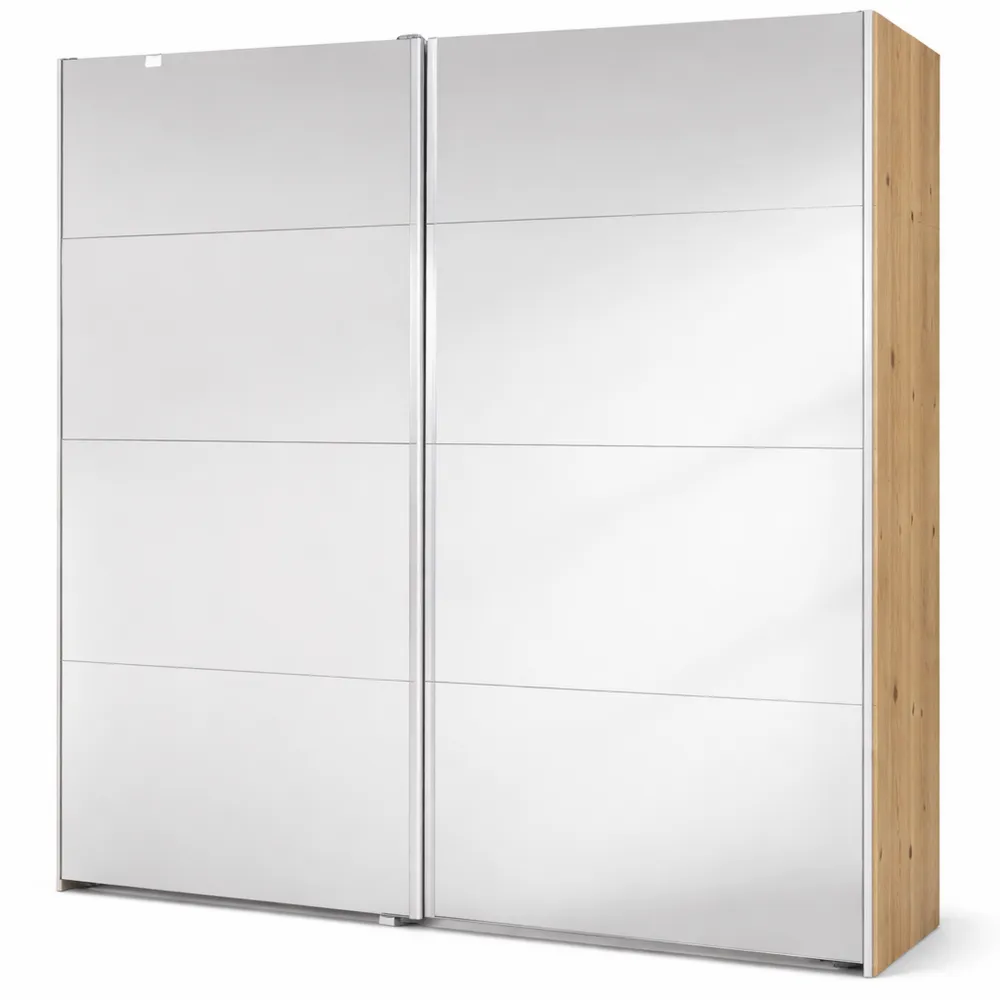 Armoire à portes coulissantes en chêne, bois d'ingénierie, 226x210x62