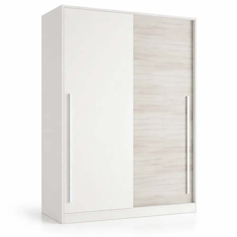 Armoire 2 portes coulissantes blanc moderne 200x120x50 cm