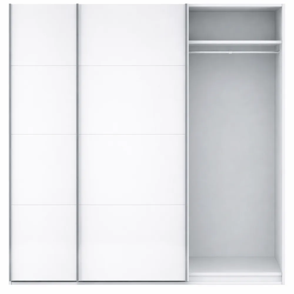 Armoire 2 Portes Coulissantes, Blanc, 200 x 150 x 60 cm