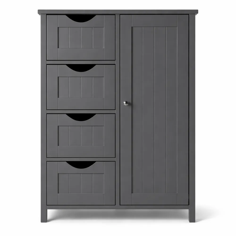 Armoire de Rangement Salle de Bain avec Tiroir et Étagère Ajustable, Organisateur pour Salon, Cuisine et Chambre, Gris