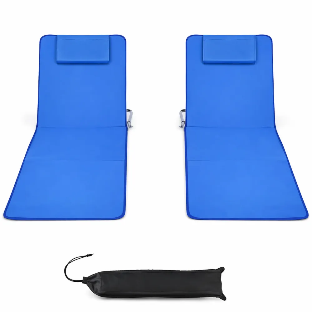 Chaises Longues de Plage Réglables Pliables avec Table Intégrée