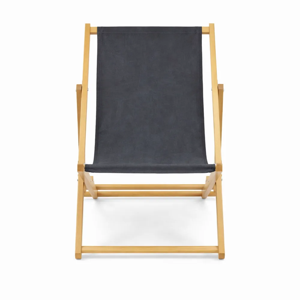 Chaises longues pliantes en bois pour extérieur - Lot de 4 - Gris