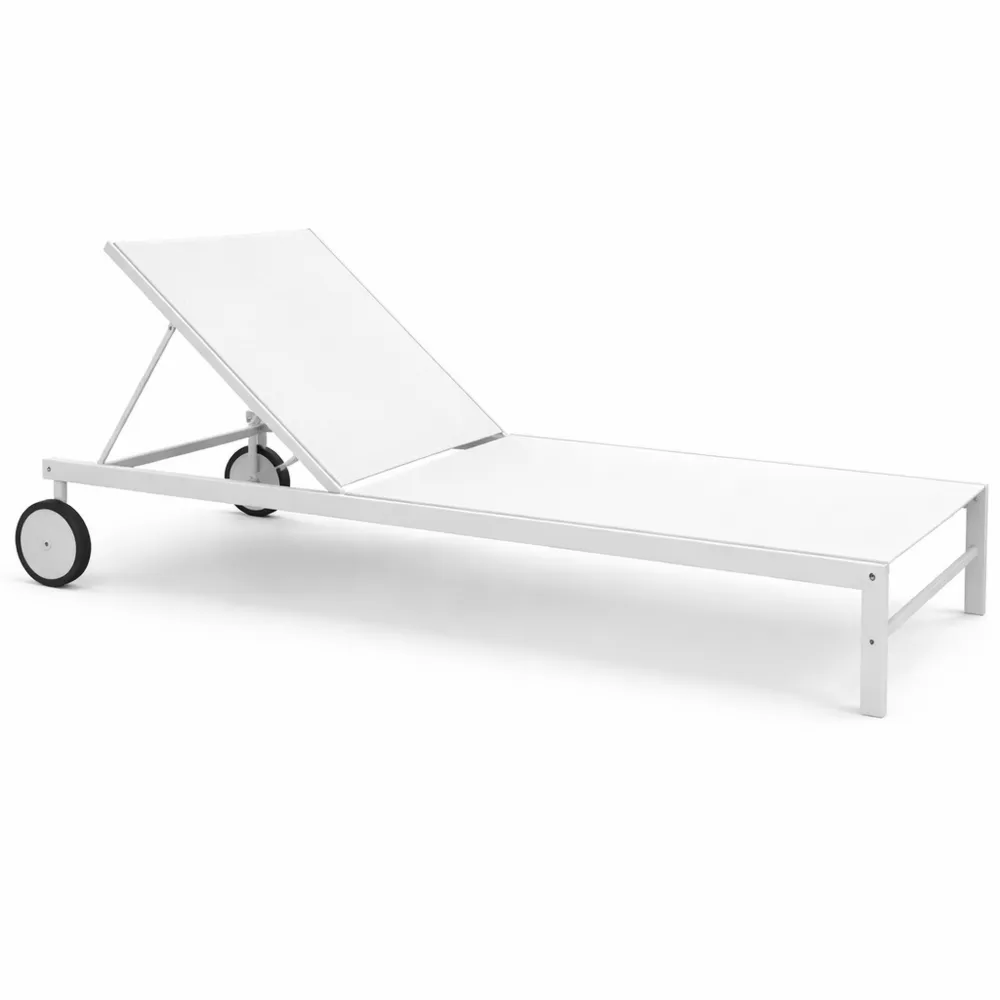 Paire de chaises longues en aluminium blanc