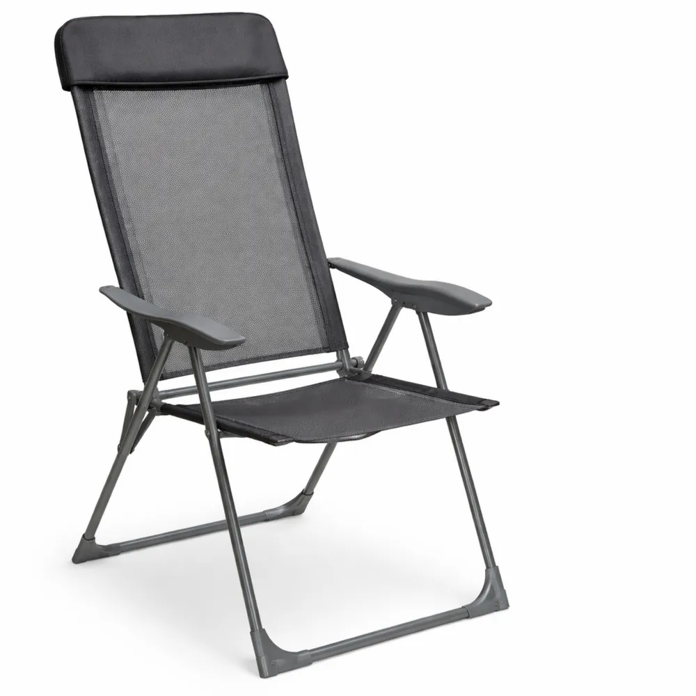 Ensemble de 4 chaises de jardin pliantes avec accoudoirs et dossier inclinable