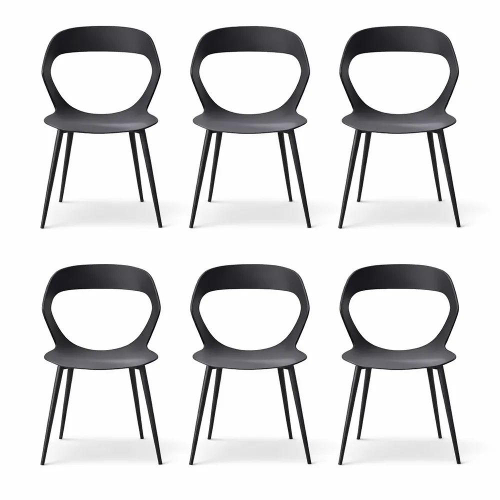 Ensemble de 6 chaises d'extérieur modernes pour jardin