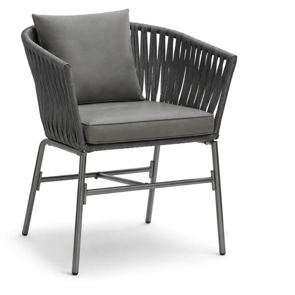 Ensemble de 6 Chaises de Jardin avec Accoudoirs et Coussins