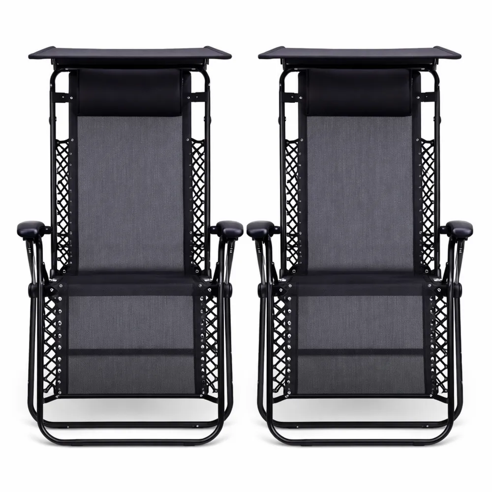 Chaises de Jardin Réglables avec Table et Coussin