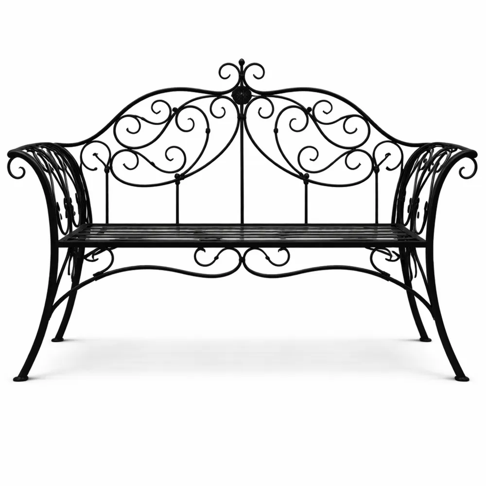 Banc d'extérieur à deux places avec dossier orné