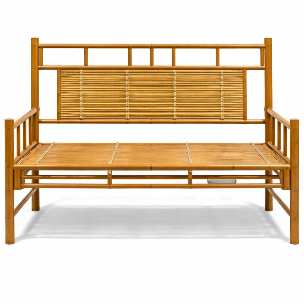 Banc de jardin en bambou 120 cm pour extérieur
