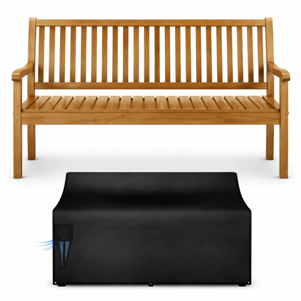 Banc de Jardin en Bois avec Couverture Résistante, 2-3 Places