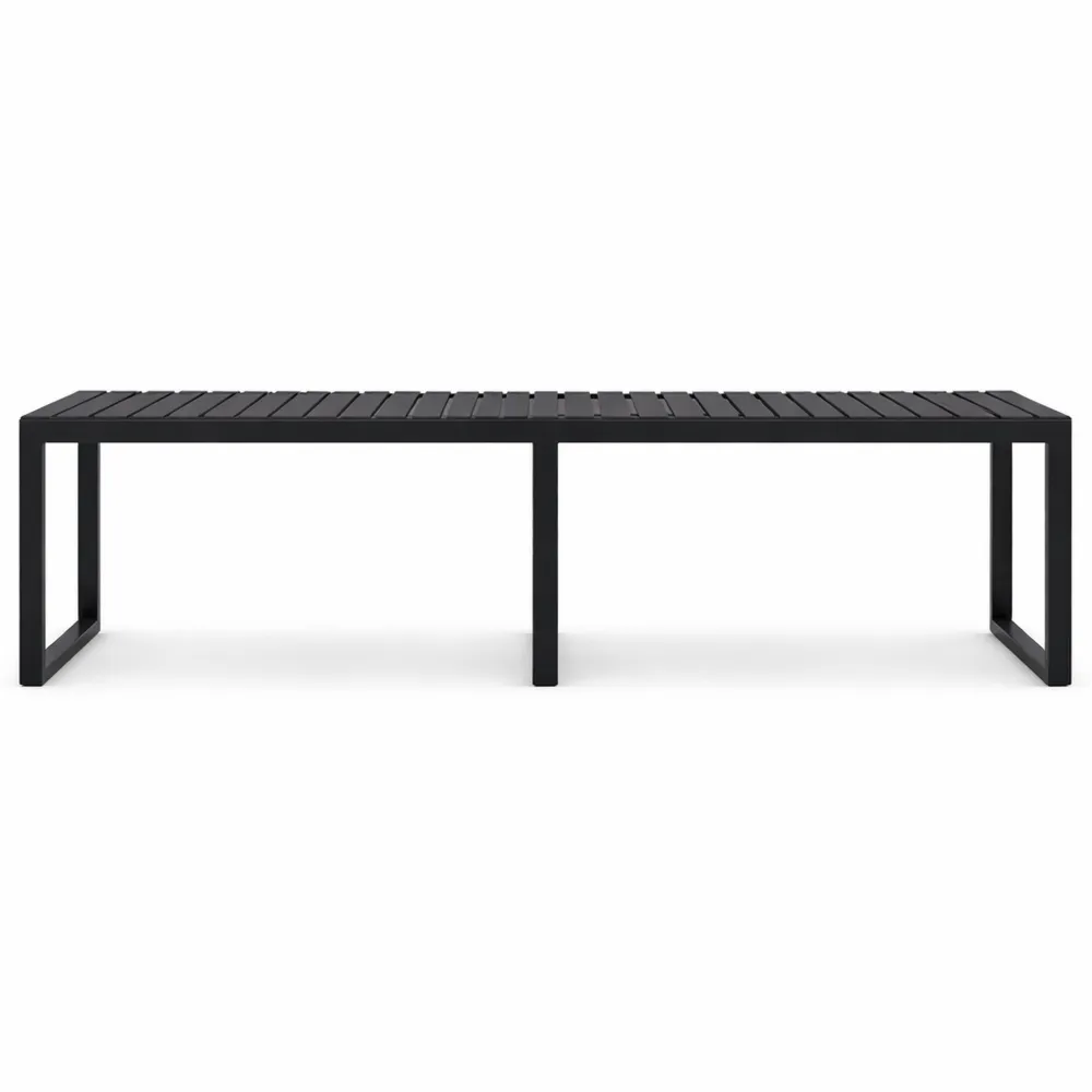 Banc extérieur 180 cm en matériaux durables, couleur noire