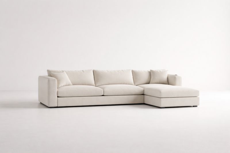 Canapé d'angle en tissu polyester Beige 300x200x85 cm