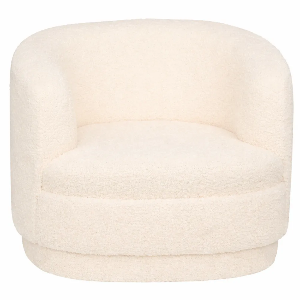 Fauteuil Enfant en Tissu Bouclette Blanc-Woodbrookx