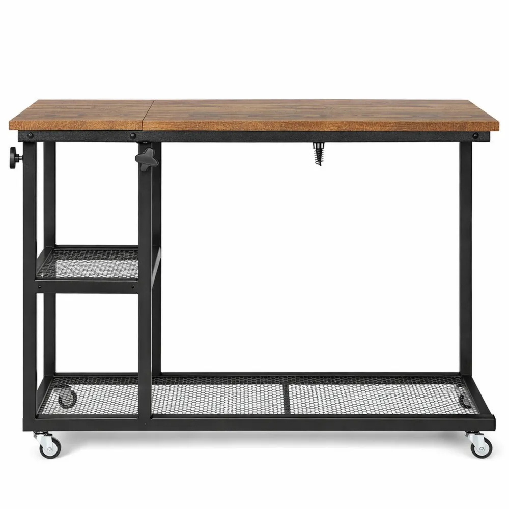 Table d'Appoint Réglable avec Roulettes pour Intérieur-Timbercre