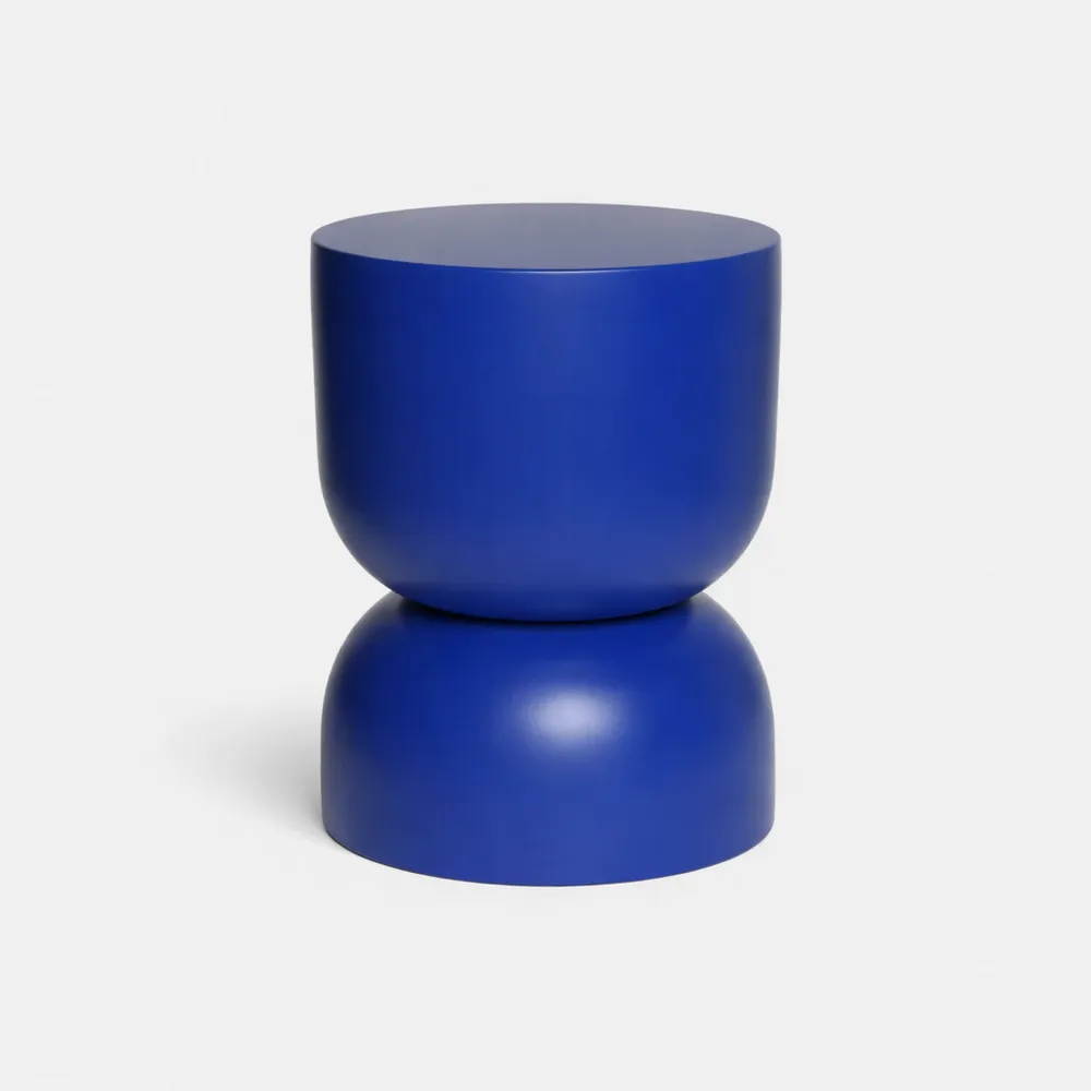 Petite Table Ronde en Métal Bleu pour Salon-Timbercre