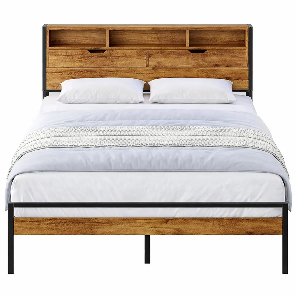 Lit Double 120x200 avec LED et Prises USB-Timbercre