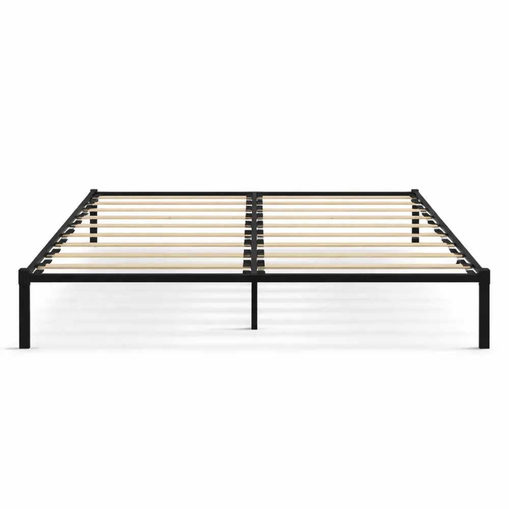 Lit Double 140x190 cm avec Sommier à Lattes, Rangement 38 cm-Timbercre