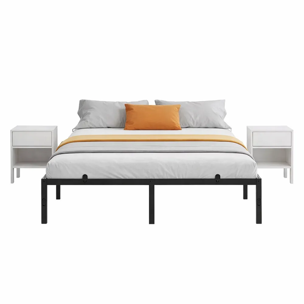 Lit Double Métal avec Sommier et Rangement Intégré-Timbercre