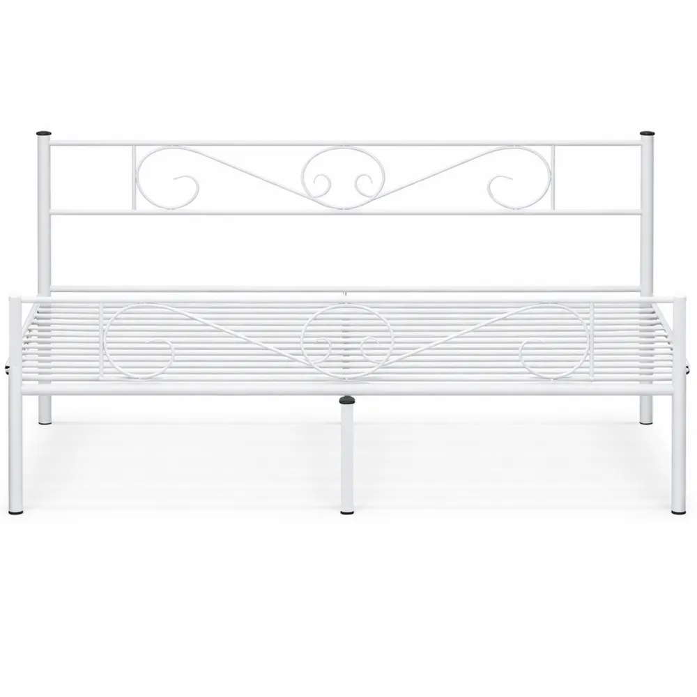 Lit métal 140 x 190 avec sommier, adapté aux petits espaces-Timbercre