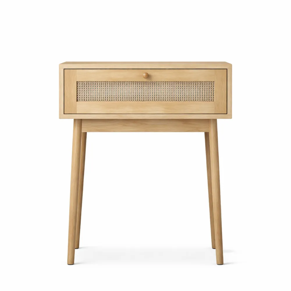 Table de Maquillage avec Tiroirs en Rotin, Profondeur 50 cm-Timbercre