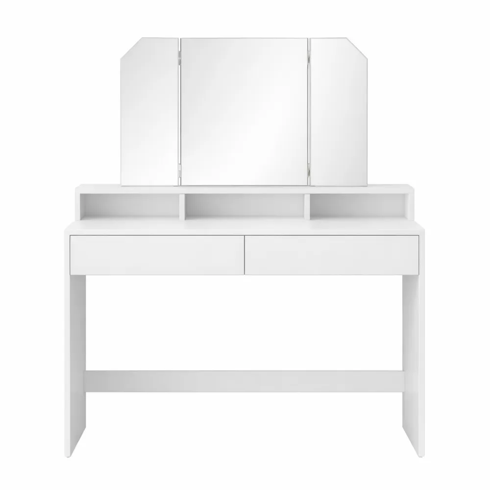 Coiffeuse Moderne avec Miroir Triptyque et Rangement-Timbercre