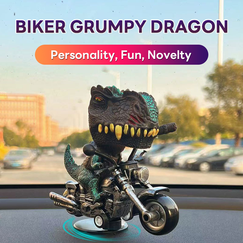 Feel the Drift! Harley Dino Dashboard Buddy — Moves as You Turn, Pure Fun on the Road