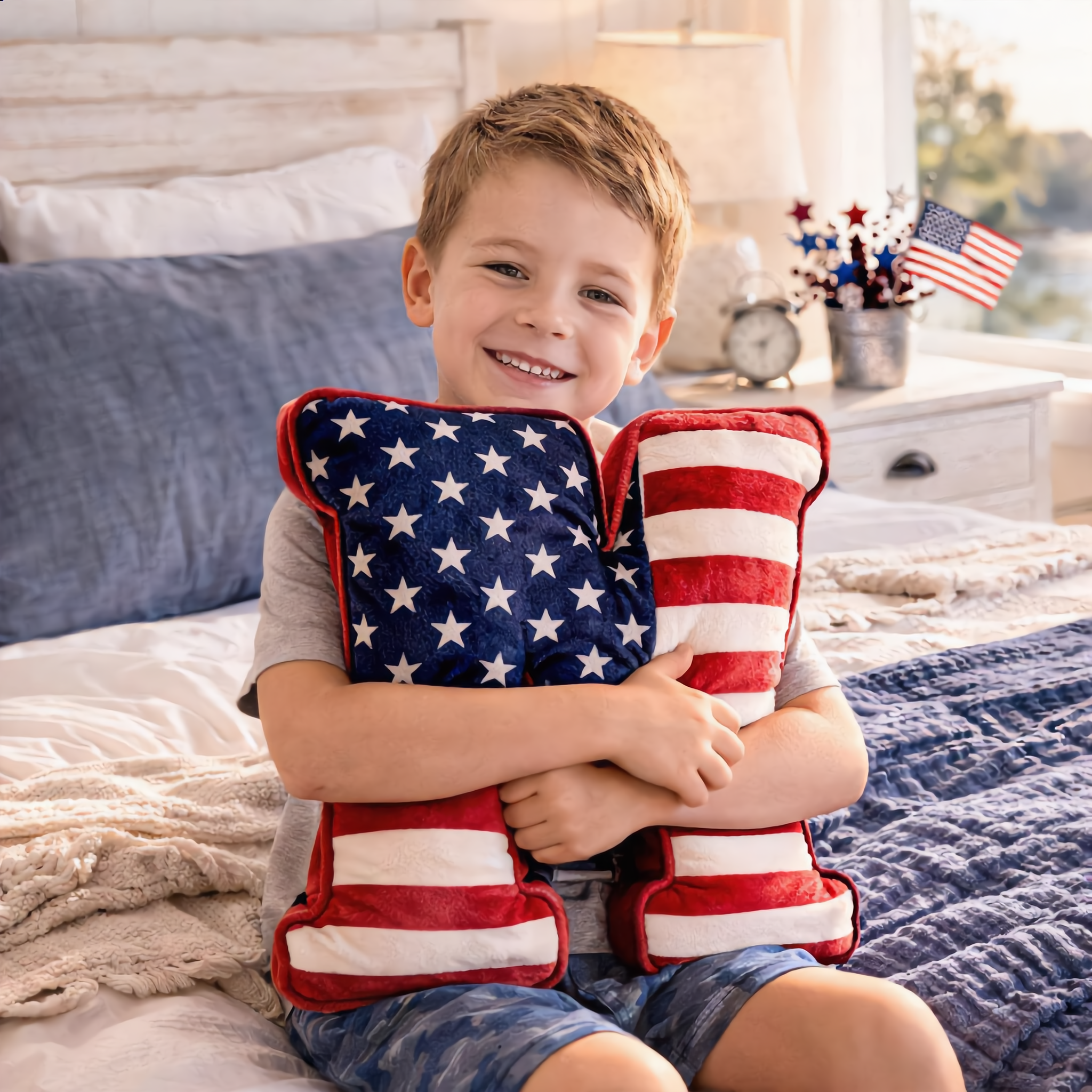 America 250 Patriotic Letter Pillow (A–Z)