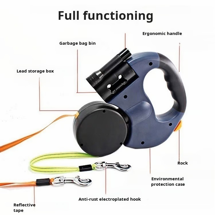 Dual Dog Leash with Tangle-Free swivel