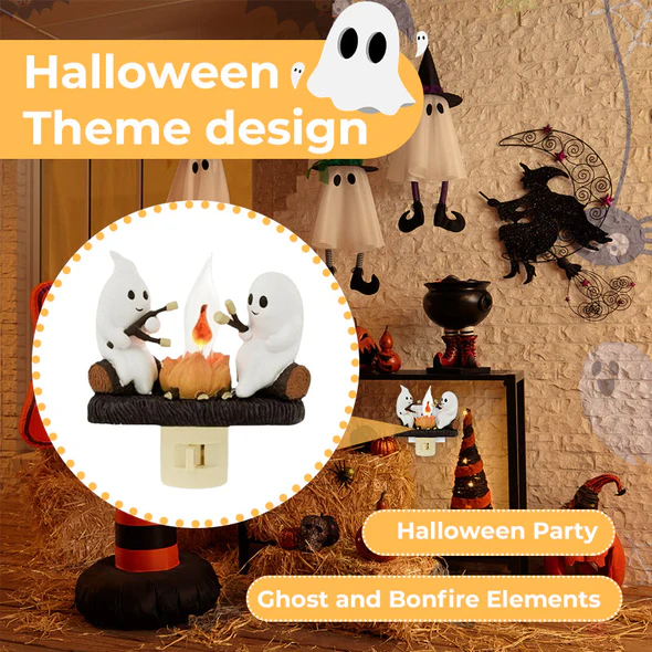 Last Day 50% OFF - Spooky and Cute Bonfire Ghost Night Light