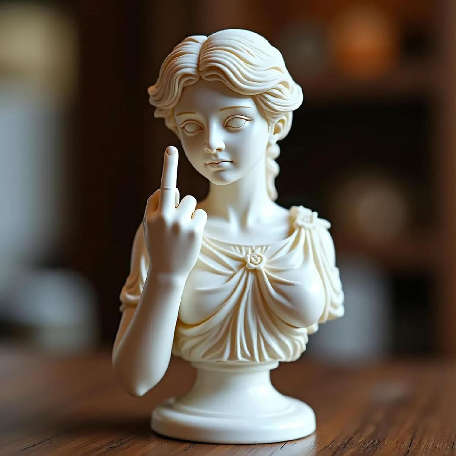 🏛️Classical Rebel Statue – Bold Middle Finger Art Sculpture
