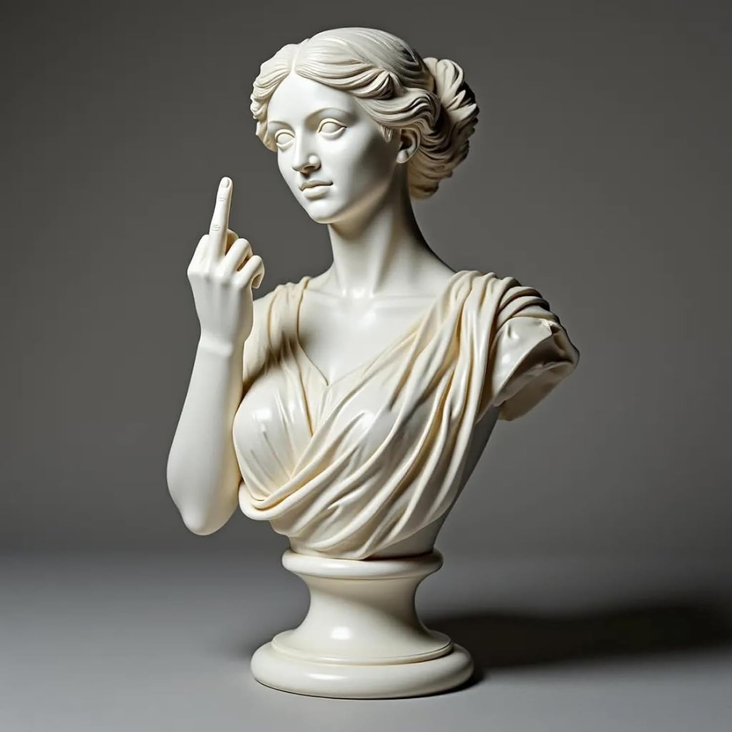 🏛️Classical Rebel Statue – Bold Middle Finger Art Sculpture