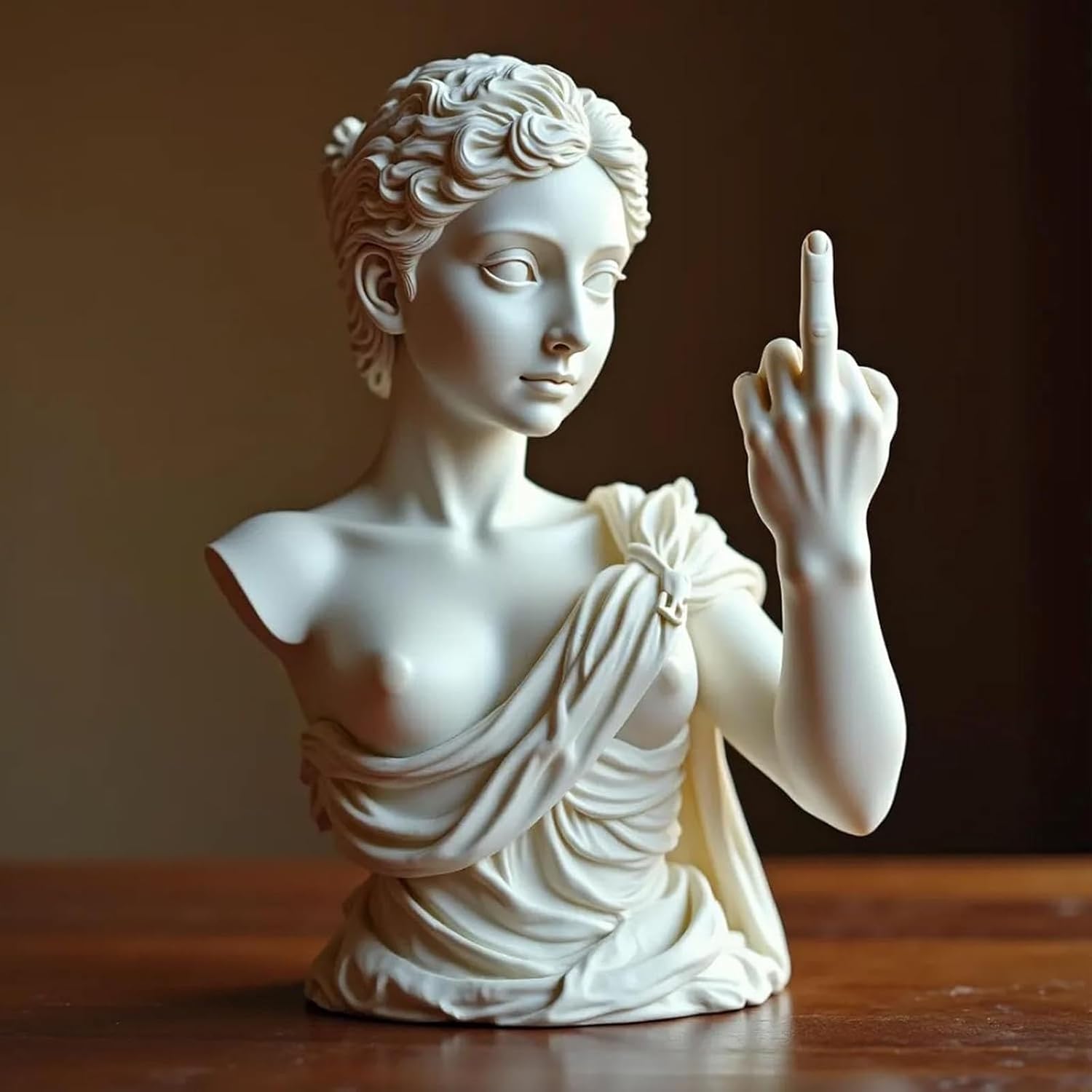 🏛️Classical Rebel Statue – Bold Middle Finger Art Sculpture