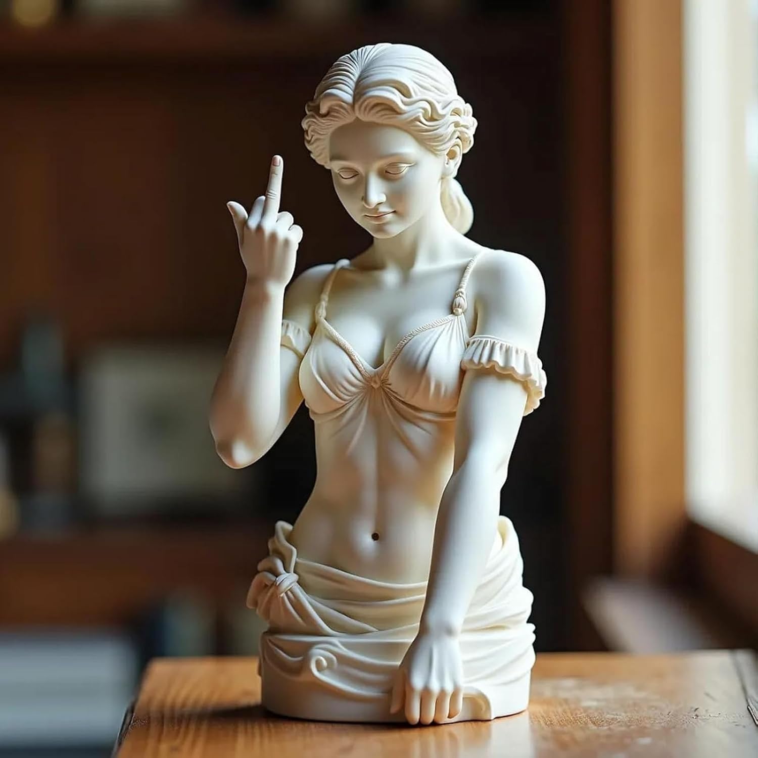 🏛️Classical Rebel Statue – Bold Middle Finger Art Sculpture