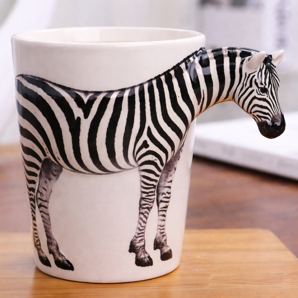 Personalized Wildlife Coffee Cup 🦩🦁🦓🐘