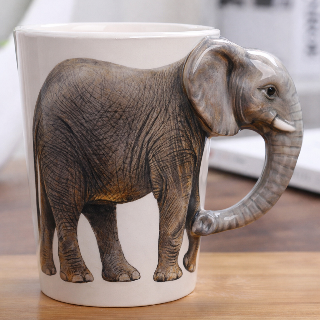 Personalized Wildlife Coffee Cup 🦩🦁🦓🐘