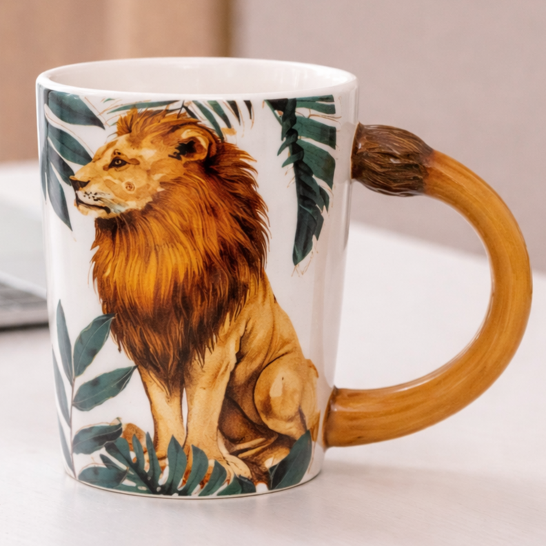 Personalized Wildlife Coffee Cup 🦩🦁🦓🐘