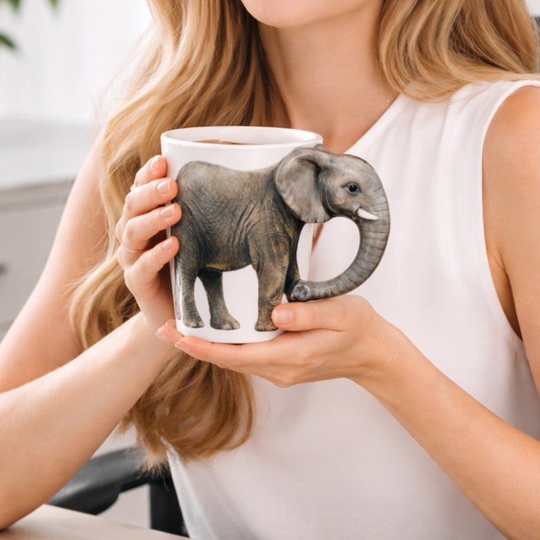 Personalized Wildlife Coffee Cup 🦩🦁🦓🐘