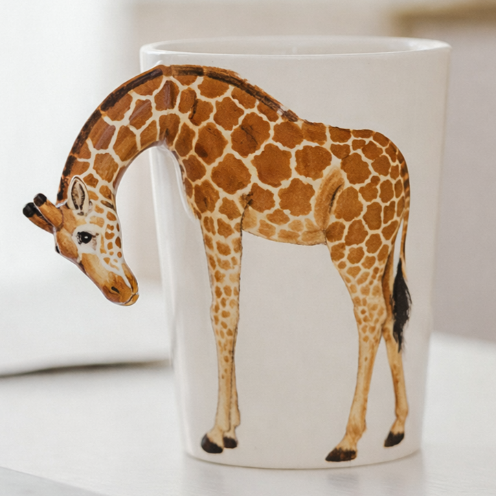 Personalized Wildlife Coffee Cup 🦩🦁🦓🐘