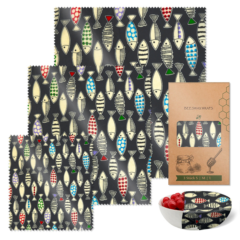 Beeswax Food Wraps: Honey Bees Set of 3