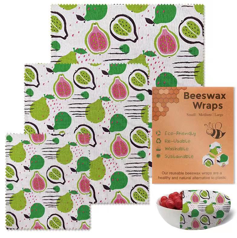 Beeswax Food Wraps: Honey Bees Set of 3