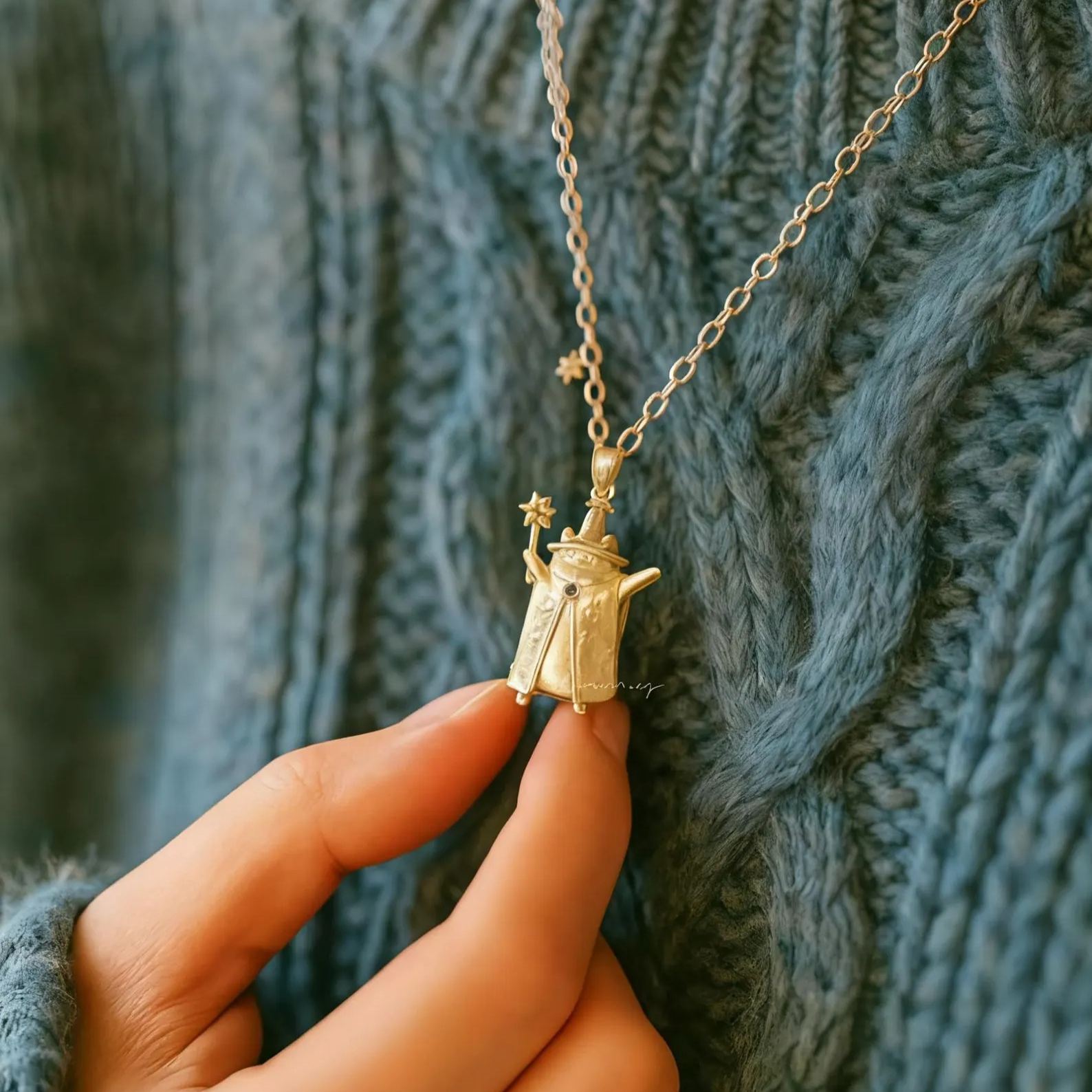 🐾 Wizard Cat Necklace – Lucky Charm & Cosmic Protector