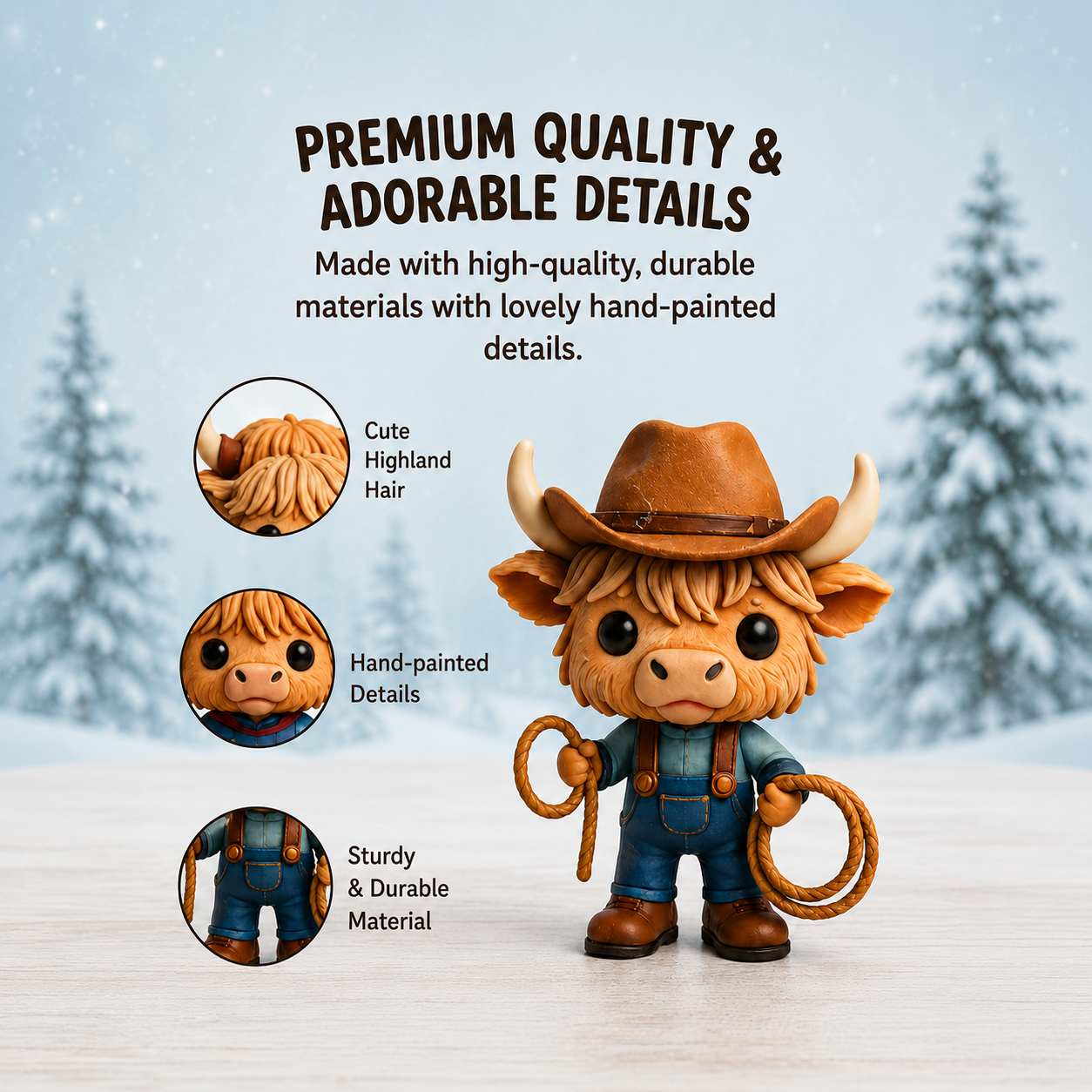 Highland Cow Figurine Details