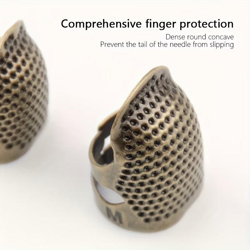 Adjustable Copper Embroidery Thimble | Anti-Slip Finger Protector for Sewing & Knitting