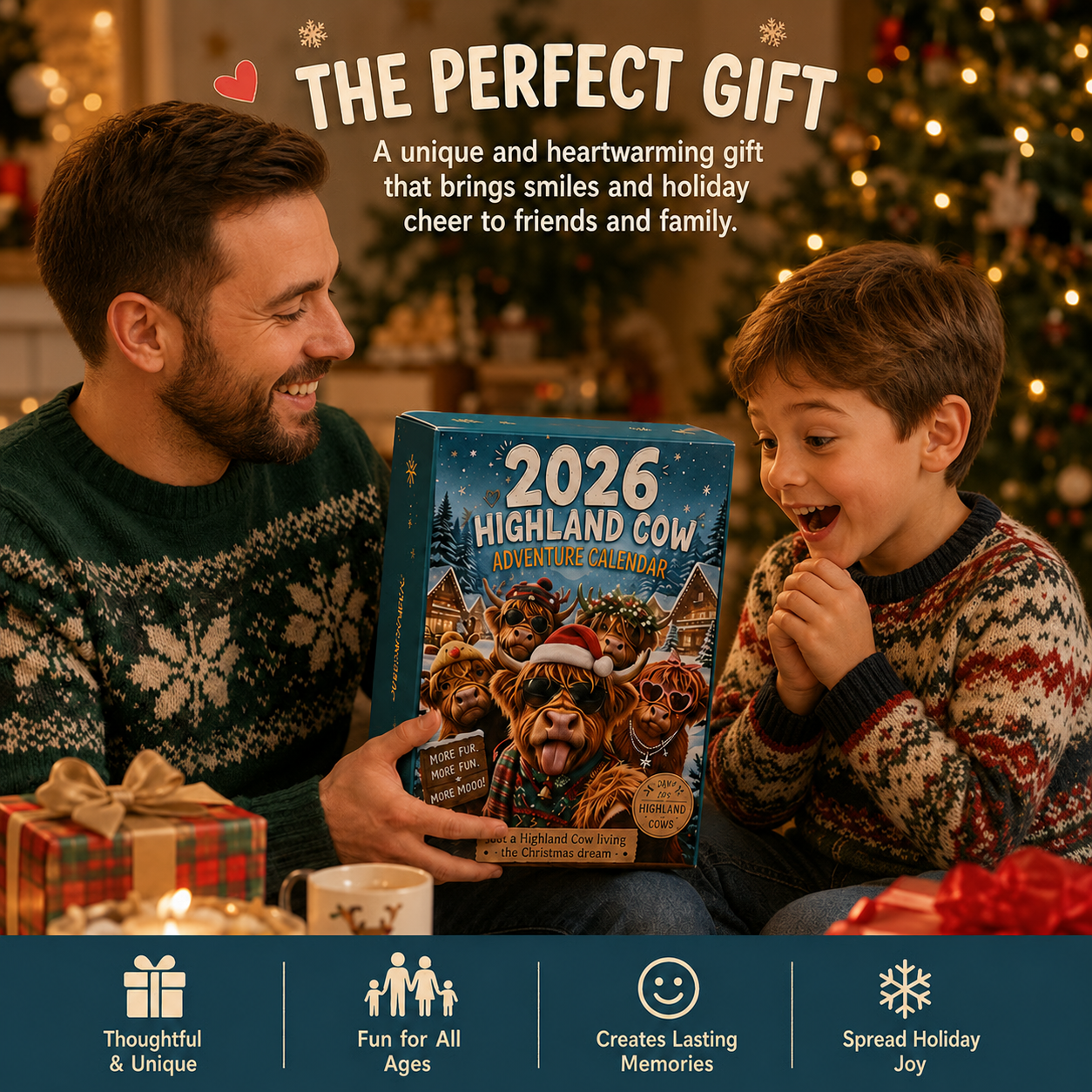 Highland Cow Advent Calendar Christmas Gift