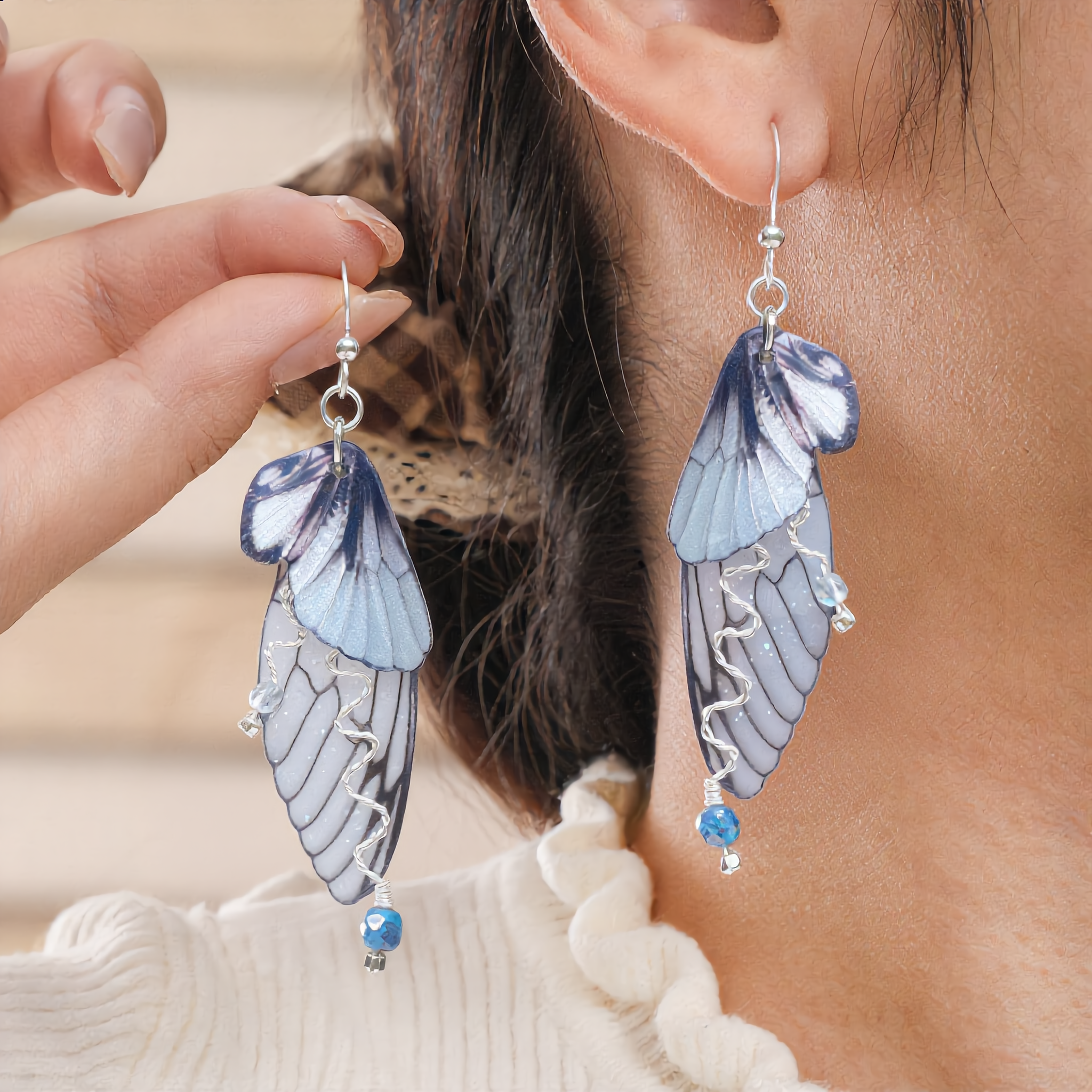 Silver Fairy Grunge Earrings