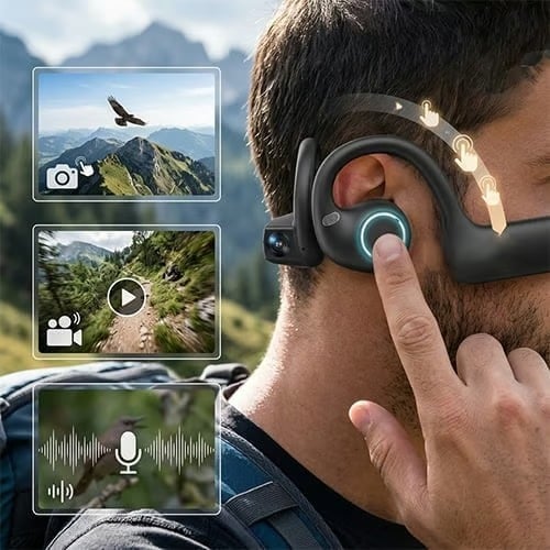 One-touch photo video and voice recording controls